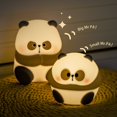 thumbnail image 2 of Luz LED de noche para niños, lámpara de silicona de dibujos animados de Panda lindo, recargable por USB temporizador, decoración de dormitorio, 2 of 4
