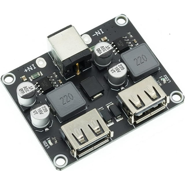 HUGFEGWE USB QC3.0 QC2.0 USB DC-DC Buck Converter Charging Step Down Module 6-32V 9V 12V 24V to Fast Quick Charger Circuit Board 5V (Color : 2 Channel) CJB91-124263