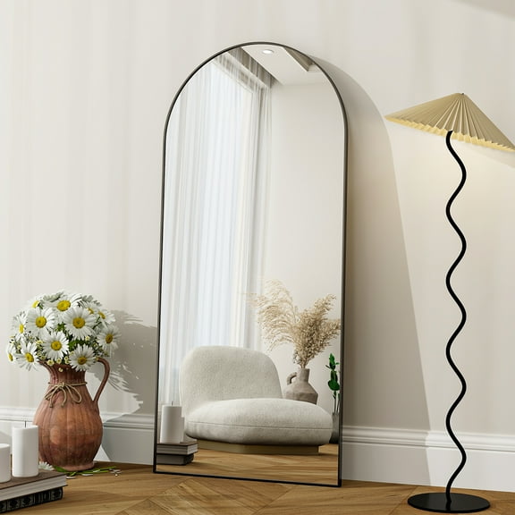 Anyrose 71" x 30" Arched Full Length Mirror Dressing Mirror Wall Mounted,Black