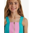 thumbnail image 3 of Justice Girls Ribbed Zipper Bikini Swimsuit, 2 Piece, Sizes XS-XL, 3 of 4