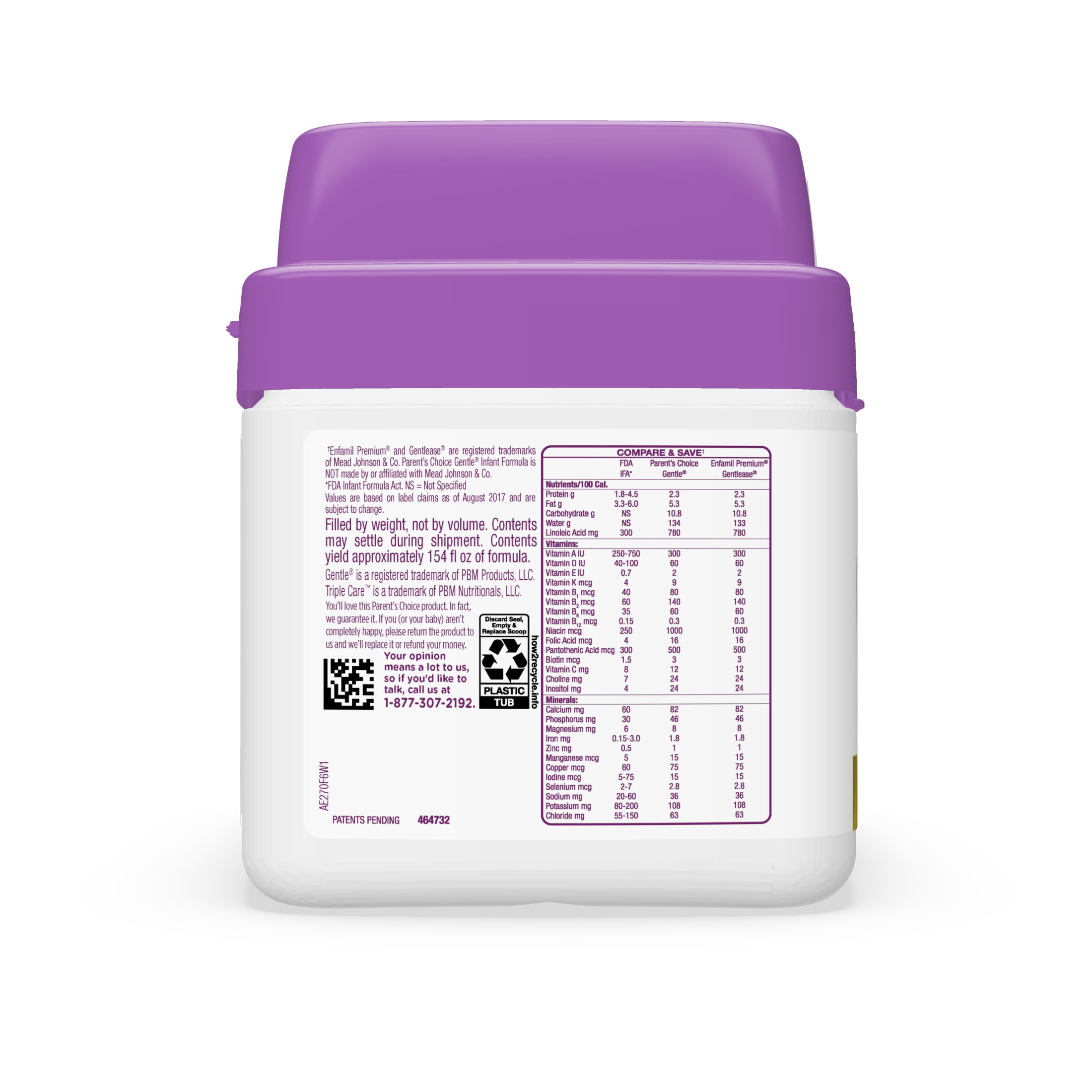 Parent's Choice Gentle Infant Milk-Based Baby Formula, Immune Support, 21.5 oz