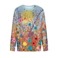 thumbnail image 4 of Nouveaux Hauts pour Femmes 2023 Mode Dames Chandail en Molleton à Manches Longues Col Rond Imprimé Blouse Pull-Over Coupe Décontractée Chandail en Molleton Oversize pour Femmes, 4 of 5