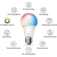 thumbnail image 3 of New Bulb, Full Color Changing Dimmable Smart WiFi Light Bulb Compatible with Alexa and Google Home, A19, 9W 800 Lumens,2.4Ghz only, No Hub Required, 1-Pack (KL125), Multicolor, 3 of 5