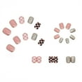 thumbnail image 5 of Fofosbeauty 24pcs Press on False Nails,Fake Nails for New Year Valentine's Gift,Coffin Checker Black White, 5 of 9