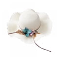 thumbnail image 2 of Sun Straw Hat Kids Girls Large Wide Brim Travel Beach Beanie Cap, 2 of 6