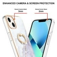 thumbnail image 3 of SaniMore for iPhone 15 Plus 6.7" 2023 Case with 360 Degree Rotating Metal Ring Shockproof TPU Backplane Marble Pattern Luxury Fashion Anti-drop Cover for iPhone 15 Plus 6.7" 2023, White, 3 of 4