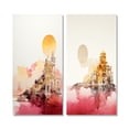 thumbnail image 2 of Designart "Ancient City of Dreams in Vintage Pink and Gold I" Abstract Wall Art Set Of 2 - Modern Pink Canvas Set For Living Room Decor, 2 of 6