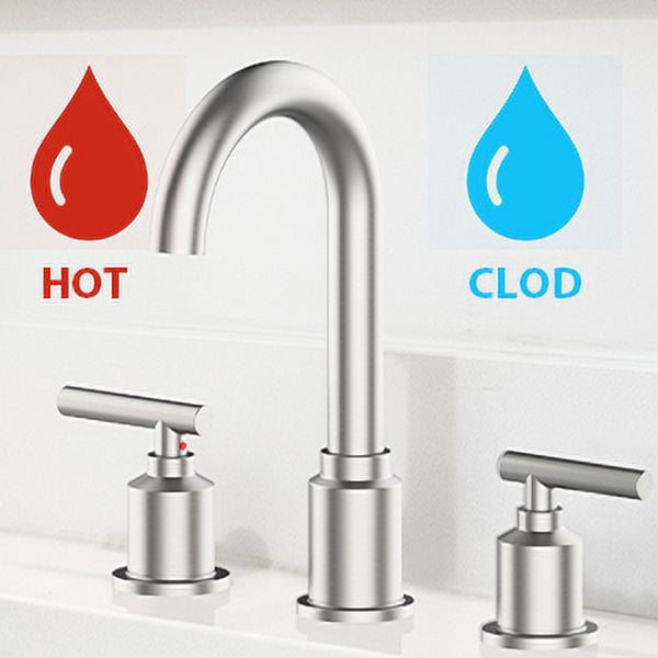 Kselythan 8 inch Bathroom Faucet 3 Hole, 2-Handle Bathroom Sink Faucet,   Widespread Bathroom Centerset Faucet Set with Drain Assembly