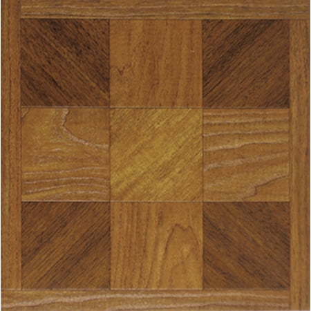 - Brown Wood Vinyl Floor Tiles 45 Pcs Self Adhesive Flooring - Actual 12'' x 12''