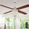 thumbnail image 5 of 48" Industrial Ceiling Fan with Remote Control 6 Speed 4 Reversible Blades Downrod Fan Bulbs Not Included, 5 of 12