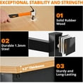 thumbnail image 7 of Rugerasy 47 Inch Heavy-Duty Workbench with Electrical Outlets & 20 Hooks,Industrial Grade Adjustable Work Table with Locking Casters,2000 Lb Load Capacity,Black+Natural, 7 of 7