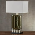 thumbnail image 5 of Elda Rectangular Shade Green Glass Nickel Finish Table Lamp by Bold, 5 of 7