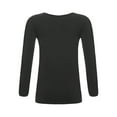 thumbnail image 2 of DPOIS Kids Girls Stretchy Nylon Long Sleeve Undershirts Tops Type A Black 7-10, 2 of 7