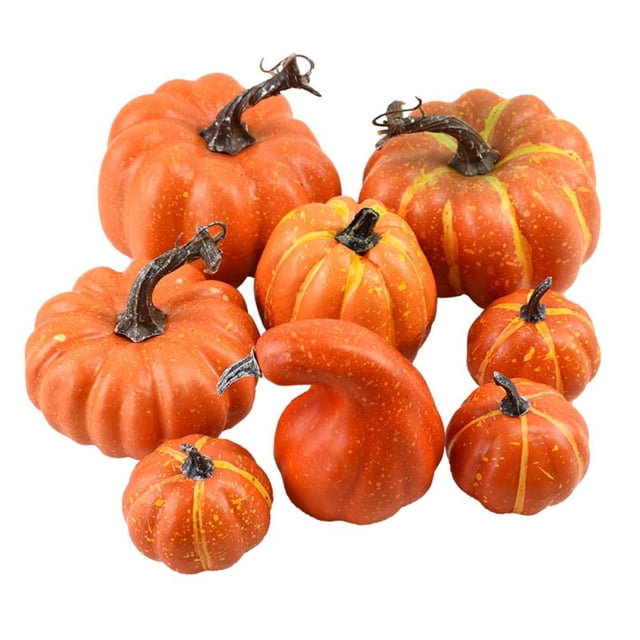 Calabazas De Simulación Calabazas Artificiales Accesorios De Fiesta Para Decoración De Acción De Gracias De Halloween 8 Uds Yuarrent HA037425-00