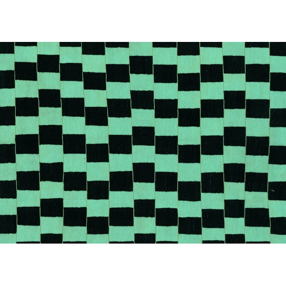 Ahgly Company Indoor Rectangle Abstract Turquoise Blue Modern Area Rugs, 7' x 9'