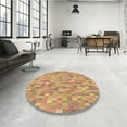 thumbnail image 3 of Ahgly Company Indoor Square Patterned Macaroni and Cheese Yellow Area Rugs, 3' Square, 3 of 6