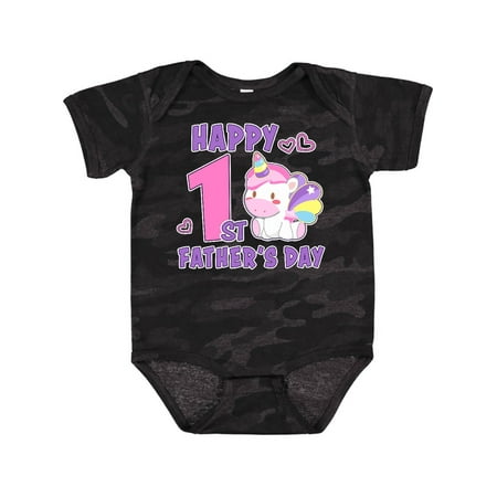 

Inktastic Happy 1st Fathers Day with Unicorn Gift Baby Girl Bodysuit