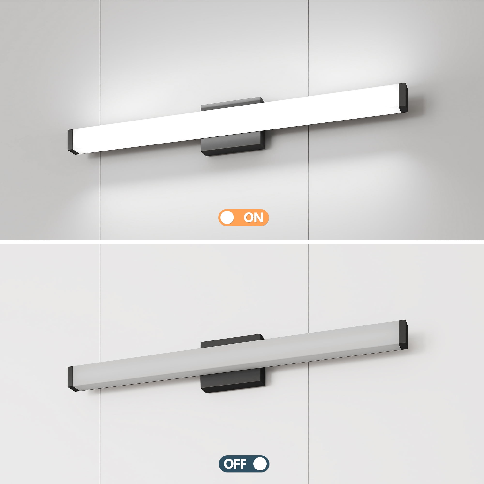 Bathroom Vanity Light Black - 33 inch Modern Vanity Lights for Bathroom - 18W LED Bath Lights Over Mirror Cool White Light 6000K