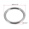 thumbnail image 2 of Unique Bargains Welded O Ring, 50 x 5mm Strapping Round Rings Stainless Steel 2pcs, 2 of 3