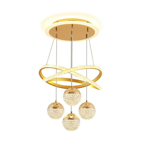 Gold Modern Ceiling Light Fixture 100X40Cm Led Chandelier For Dining Room Living Room Bedroom Stairwell Contemporary Hanging Lamp With Metal Frame Dimmable Lighting For Home Office
