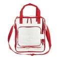thumbnail image 4 of Eastsport Unisex Clear Double Handle Stadium Approved Tote, Red Trim, 4 of 9