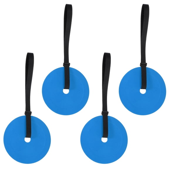 Uxcell Soccer Goal Target, Agility Hockey Shooting Goal Target Discs with 4 Straps Training Equipment, 4 Pcs & Rubber & Blue -Fit For(Lacrosse Soccer Baseball