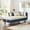 Beige+Blue, variant on The Sanctuary 65" Storage Chaise Lounge Sofa Navy Blue PU and Light Gray Velvet, Easy Assembly, For Indoor Spaces, Minimalist Style