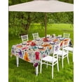 thumbnail image 4 of Hokiten Outdoor Tablecloths with Umbrella Hole & Zipper, Spring Flowers Rectangle Tablecloth 60x120 Inch, Beige Retro Floral Country Botanical Waterproof Table Cloth, Patio/Pool/Picnic Table Covers, 4 of 7
