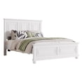 thumbnail image 4 of Mirightone 52.8 in Heavy Duty Standard Bed Frames, Wood Queen Bed Frame with Tall Headboard and Footboard, USB Charging Station, Rustic Queen Panel Bed with Under Bed Storage, Farmhouse Style,  White, 4 of 10