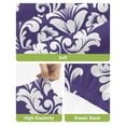 thumbnail image 4 of Purple Boho Bar Stool Covers Set of 4, Vintage Classic Bohemia Flower Textured Stretch Washable Bar Chair Covers with Backs, Removable Pub Counter Height Chair Cover for Kitchen Dining Room Cafe, 4 of 7