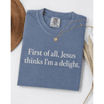 thumbnail image 2 of First of All Jesus Thinks I'm a Delight Comfort Colors Shirt, Cute Christian Frog Graphic Tee for Women, 2 of 6