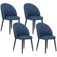 thumbnail image 1 of HOMCOM Ensemble de 4 Chaises de Salle à Manger Chaises de Cuisine avec Pattes en Métal Bleu, 1 of 10