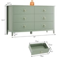 thumbnail image 6 of Fluted Dresser 54" Wide, 6-Drawer Wood Dresser for Bedroom, Modern Chest of Drawers, Storage Organizer Cabinet for Living Room, Hallway, Entryway, 6 of 8