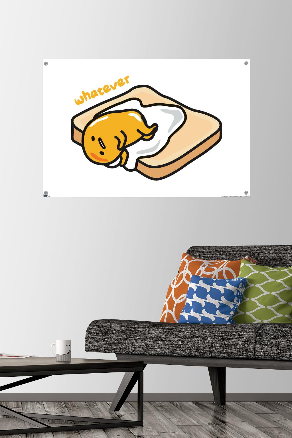 Gudetama - Whatever Wall Poster with Pushpins, 22.375" x 34"