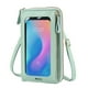 thumbnail image 2 of Bolso bandolera para teléfono con pantalla táctil para mujer | Minibolso de piel sintética con pantalla transparente y puerto USB | Ranuras para tarjetas de crédito y monedero con cremallera, 2 of 6