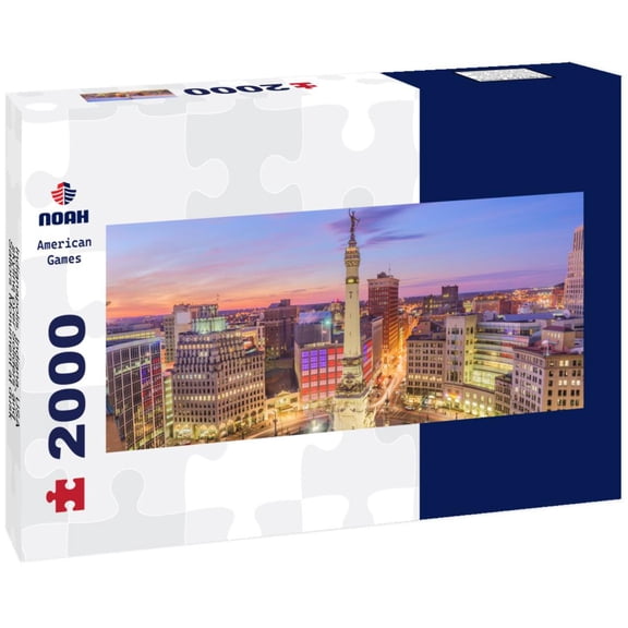 Noah Jigsaw Puzzle Indianapolis, Indiana, USA skyline over Soliders' and Sailors' Monument at dusk panorama 2000 pieces