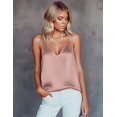 thumbnail image 2 of Ekouaer Women's Silk Satin Camisole Tank Tops V Neck Sleeveless Spaghetti Straps Blouse Casual Racerback Shirt, 2 of 5