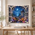 thumbnail image 5 of Garden Pavilion View Through Arched Window with Moonlit Flowers, Romantic Fantasy for Garden Lovers, Mystical Wall Art Decor, Housewarming Gift, Tapestry Wall Hanging for Bedroom and Living Room, 5 of 7