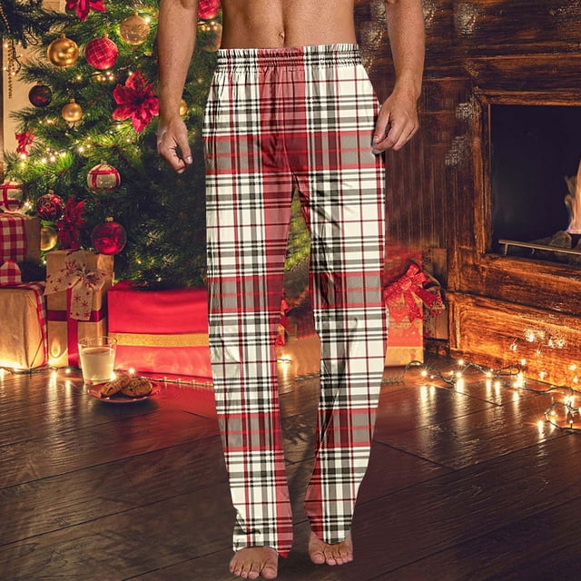 Pantalones largos para hombre, ropa de dormir para el hogar, pantalones de pierna recta con estampado fino, pantalones casuales para hombre, pantalones para hombre