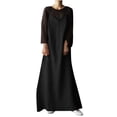 thumbnail image 1 of Robe Maxi pour Femmes à Col en V à Bretelles Spaghetti en Coton et Lin, Robe Nuisette Unie Sans Manches, Décontractée, Ample, Longue d'Été, 1 of 7