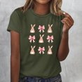 thumbnail image 2 of Tops de Cuello Redondo para las Mujeres Impreso Manga Corta Suéter Camiseta de Imitación Rack, Top Casual de Moda para el Hogar Diario Y el Trabajo, 2 of 4