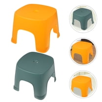 Milisten 2Pcs Lightweight Plastic Bathroom Foot Stool with Safety Nonslip Feature