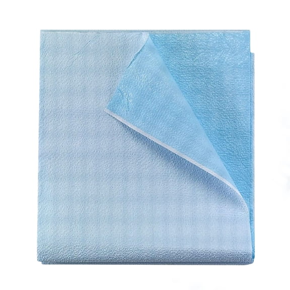 McKesson Blue Disposable Waffle Towels, 2-Ply Tissue with Polyback, 500 Count, 13 x 18 in