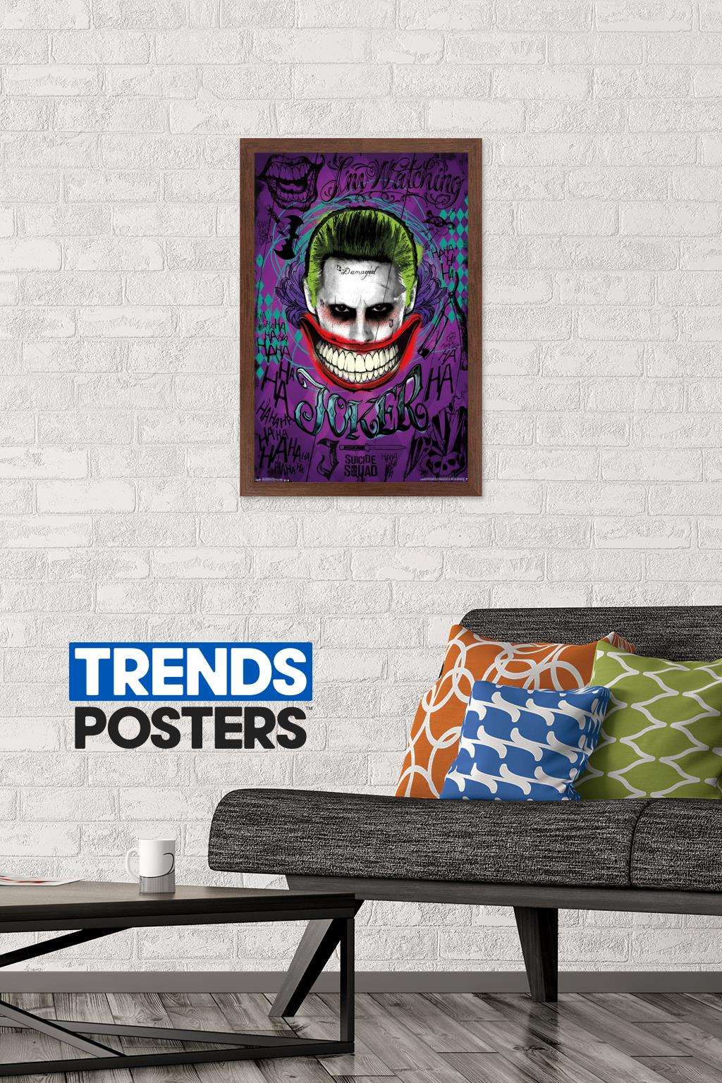 DC Comics Movie - Suicide Squad - Joker Wall Poster, 14.725" x 22.375", Framed