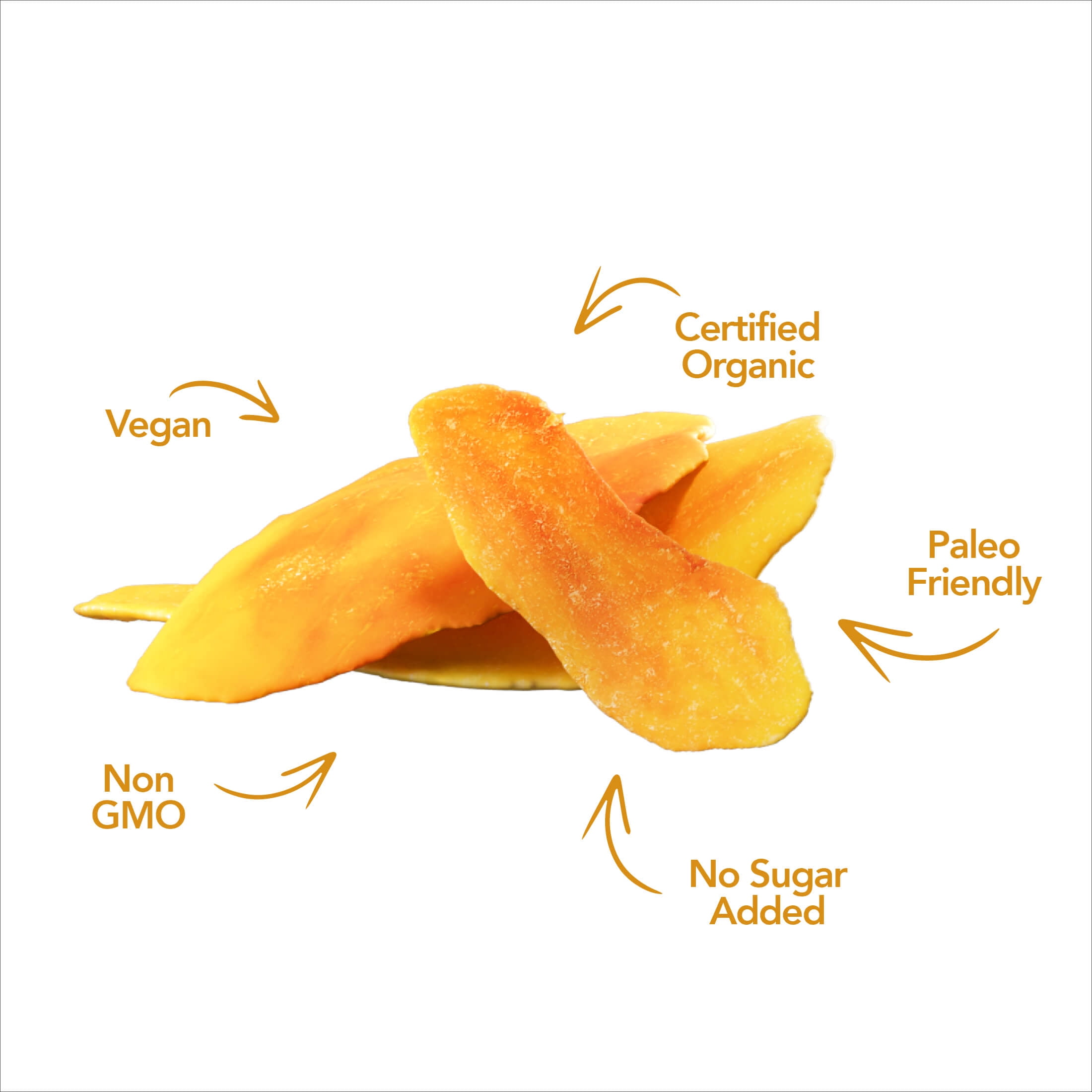 Earthside Farms Organic Dried Mango, No Added Sugar, Unsweetened Dried Fruit Snack, 2.8 oz Bags, 6 Pack