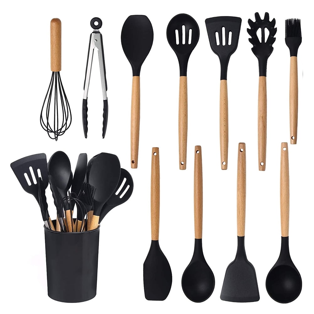 6 Pieces Acacia Wooden Cooking Utensils Set by StarBlue – Non-Scratching and Durable Spatulas for Non-Stick Cookware – Eco-Friendly and E