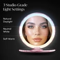thumbnail image 6 of Fancii Mini Taylor Compact Makeup Mirror with LED Light, Rechargeable, 10x/1x Magnifying, 4” Wide Mirror for Purse (Blush Zebra), 6 of 9