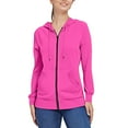 thumbnail image 3 of QASIEATN Trendy Fall Women's Zip Up Hoodies Pocket Long Sleeve Hooded Threaded Sweater Ladies Zipper Top, 3 of 4