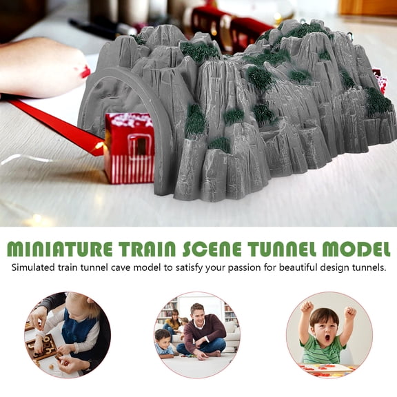 RENACLIPY Decorative Railway Tunnel Model for Garden Scenery, Assorted Color Plastic Set of 2 Pieces for Outdoor Decor