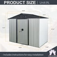 thumbnail image 5 of CarButler 8x4ft Metal Outdoor Storage Shed with Lockable Sliding Doors for Garden Backyard Patio Lawn White Black, 5 of 7